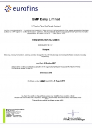 GMP Dairy HACCP cert